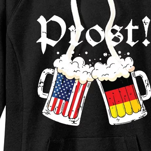 Oktoberfest American German Flag Beer Prost Women's Fleece Hoodie