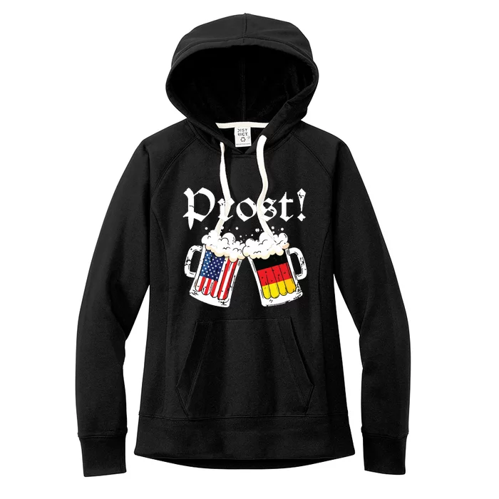 Oktoberfest American German Flag Beer Prost Women's Fleece Hoodie