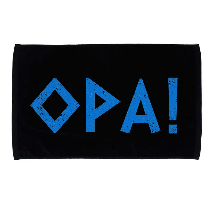 Opa Ancient Greek Pride Greek Flag Funny Greek Party Greece Microfiber Hand Towel