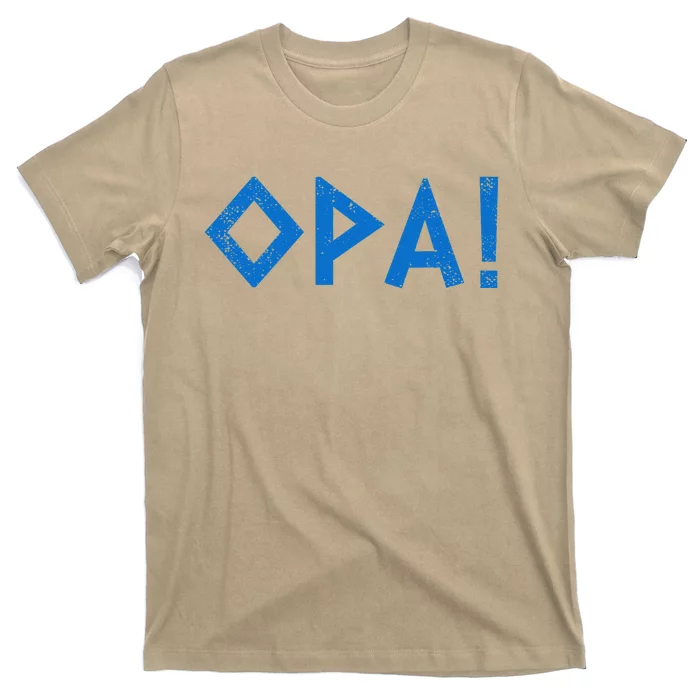 Opa Ancient Greek Pride Greek Flag Funny Greek Party Greece T-Shirt