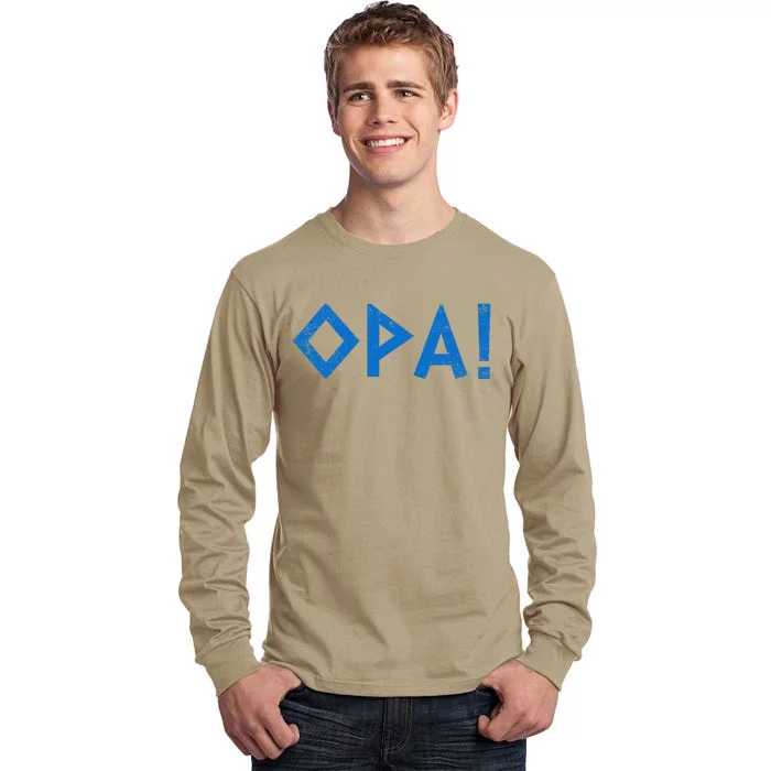 Opa Ancient Greek Pride Greek Flag Funny Greek Party Greece Tall Long Sleeve T-Shirt