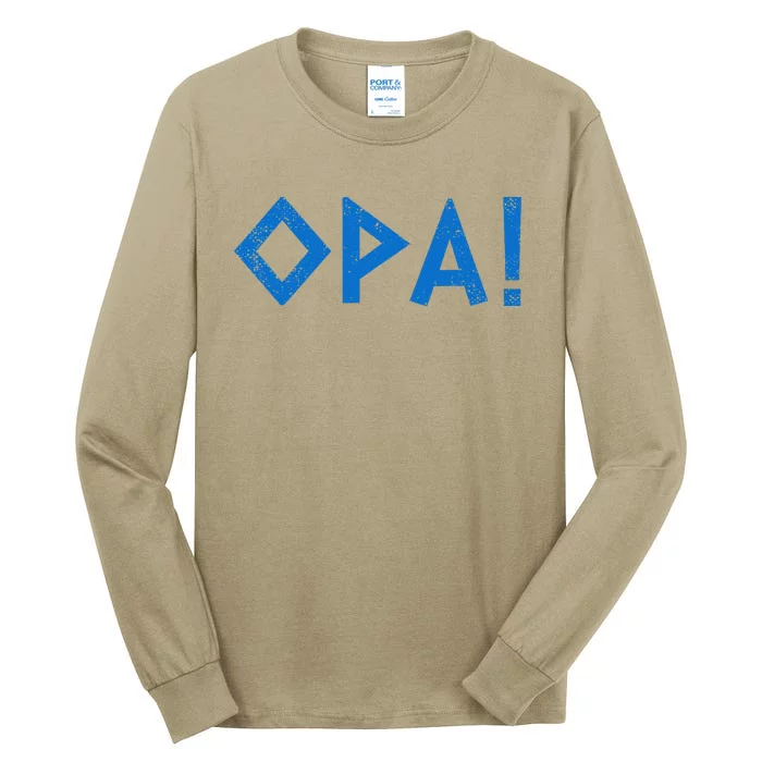 Opa Ancient Greek Pride Greek Flag Funny Greek Party Greece Tall Long Sleeve T-Shirt