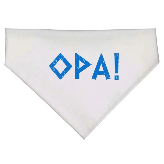 Opa Ancient Greek Pride Greek Flag Funny Greek Party Greece USA-Made Doggie Bandana