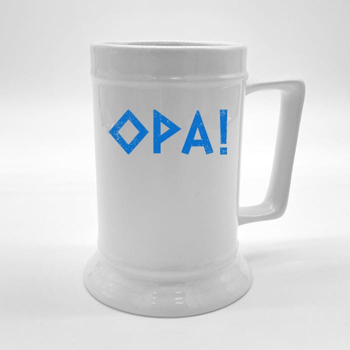 Opa Ancient Greek Pride Greek Flag Funny Greek Party Greece Front & Back Beer Stein