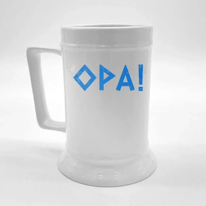 Opa Ancient Greek Pride Greek Flag Funny Greek Party Greece Front & Back Beer Stein