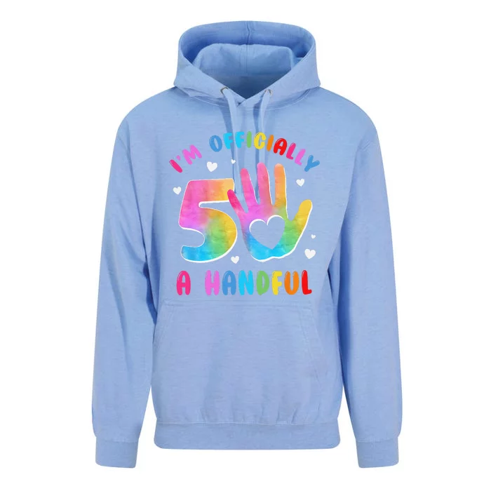 Officially A Handful 5 Im 5 Years Old 5th Birthday Unisex Surf Hoodie