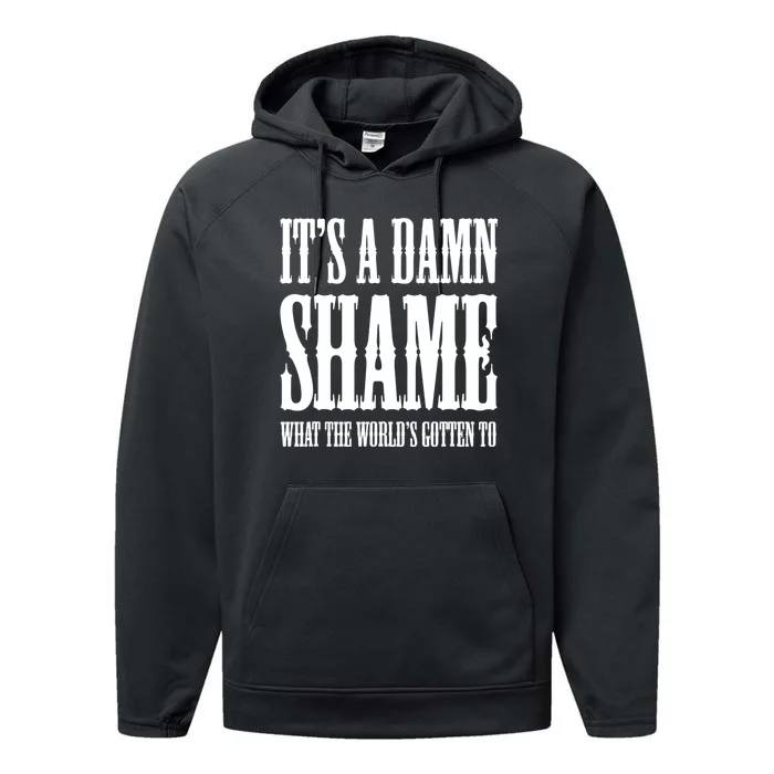 Oliver Anthony Its A Damn Shame What The Worlds Gotten To Performance Fleece Hoodie