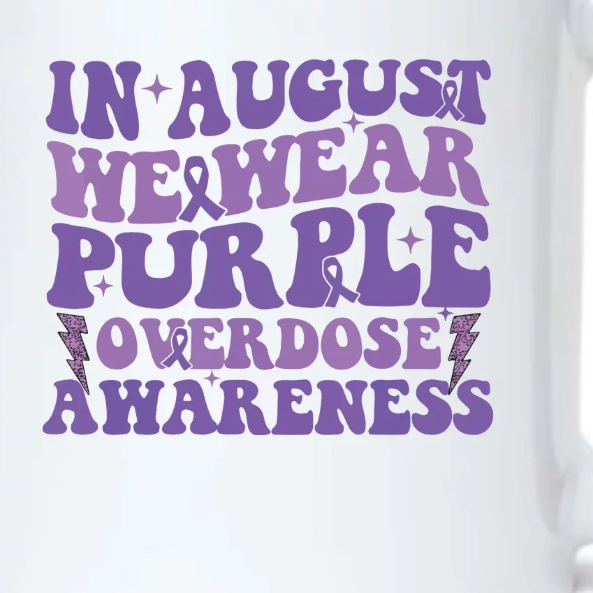 Overdose Awareness In August We Wear Purple Women Black Color Changing Mug