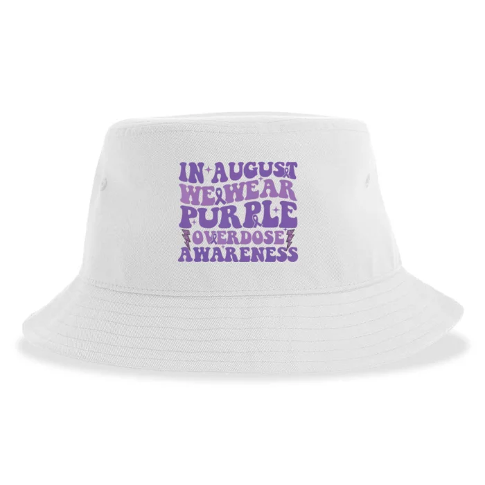 Overdose Awareness In August We Wear Purple Women Sustainable Bucket Hat