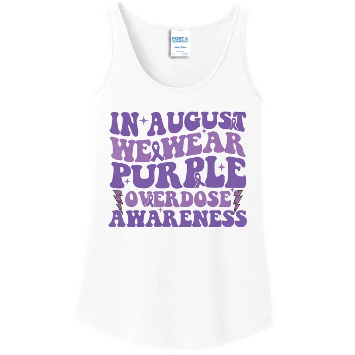 Overdose Awareness In August We Wear Purple Women Ladies Essential Tank