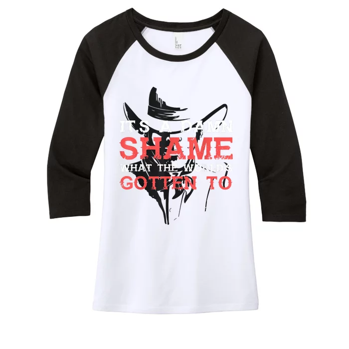 Oliver Anthony Its A Damn Shame What The Worlds Gotten To Women's Tri-Blend 3/4-Sleeve Raglan Shirt