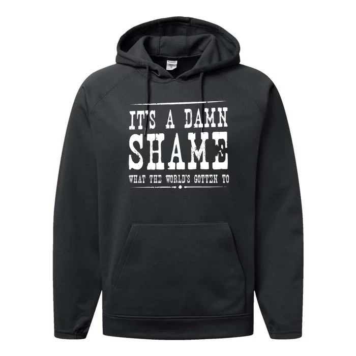 Oliver Anthony Its A Damn Shame What The Worlds Gotten To Performance Fleece Hoodie