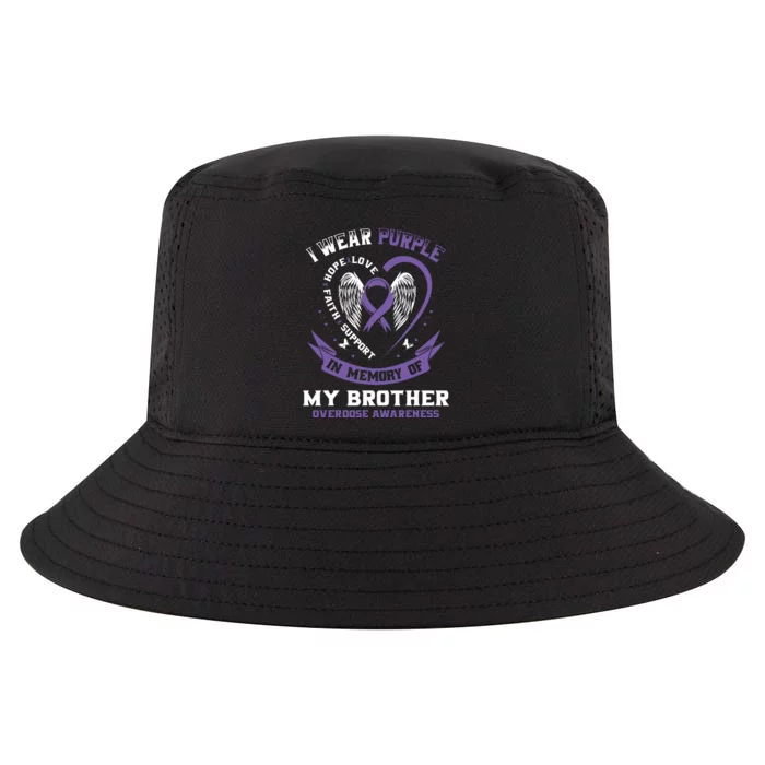 Overdose Awarenessc In Memory Of Brother Purple Ribbon Cool Comfort Performance Bucket Hat