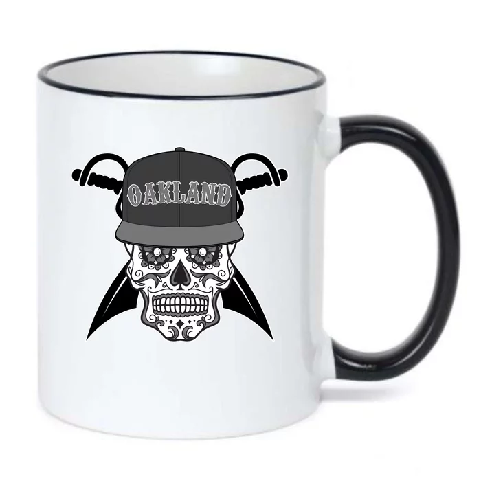 Oakland Day of The Dead Sugar Skull Black Color Changing Mug