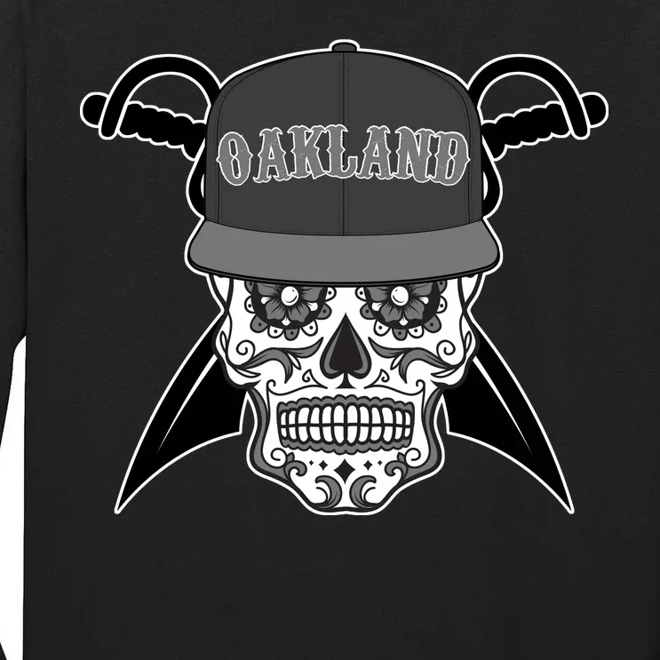 Oakland Day of The Dead Sugar Skull Tall Long Sleeve T-Shirt