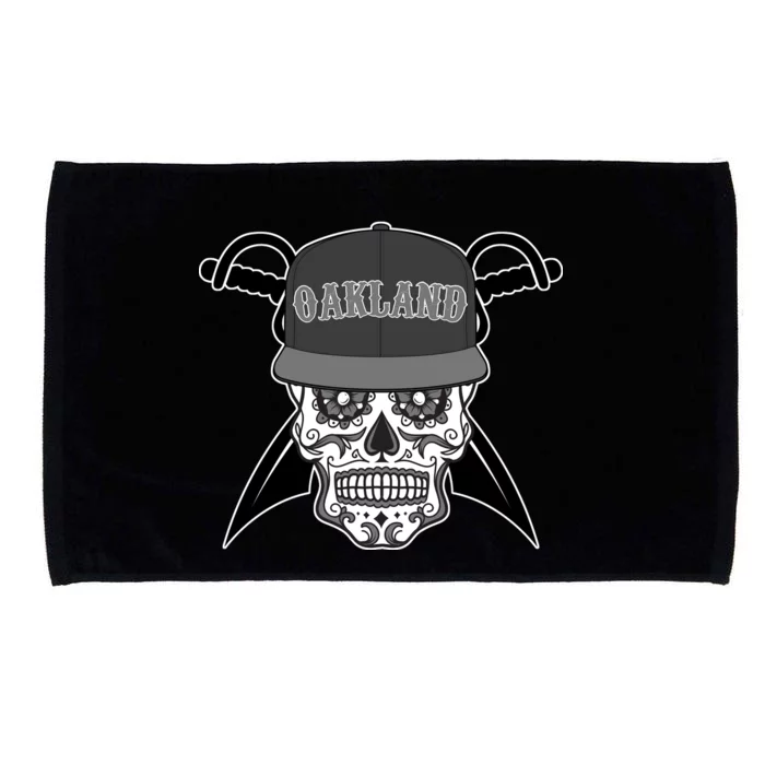 Oakland Day of The Dead Sugar Skull Microfiber Hand Towel