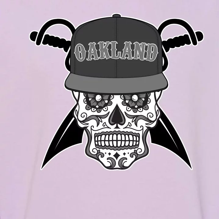 Oakland Day of The Dead Sugar Skull Garment-Dyed Sweatshirt