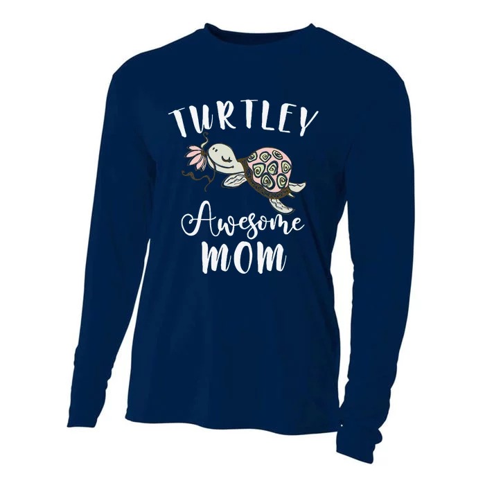 Ocean Animal Lover Mom Mothers Day Gift Idea Turtle Cooling Performance Long Sleeve Crew