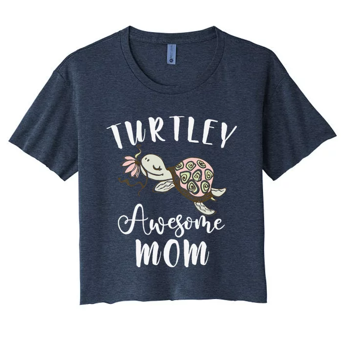 Ocean Animal Lover Mom Mothers Day Gift Idea Turtle Women's Crop Top Tee