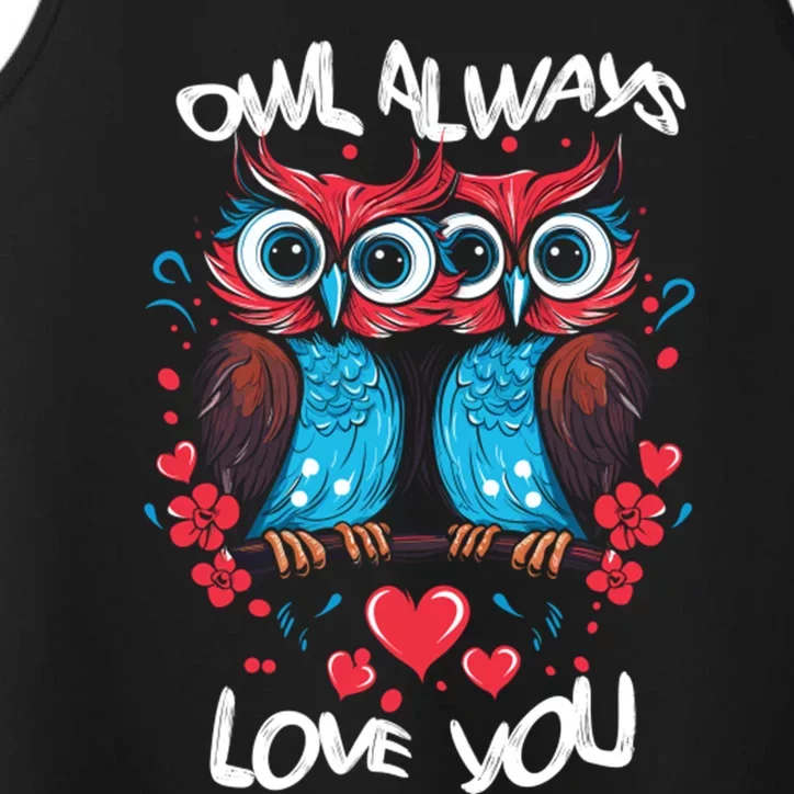 Owl Always Love You Cute Whales Valentines Day Performance Tank