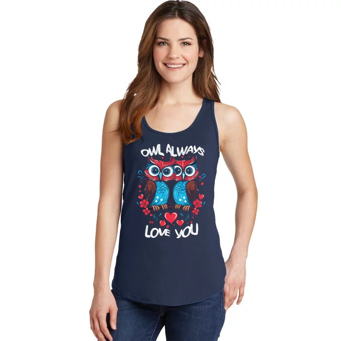 Owl Always Love You Cute Whales Valentines Day Ladies Essential Tank