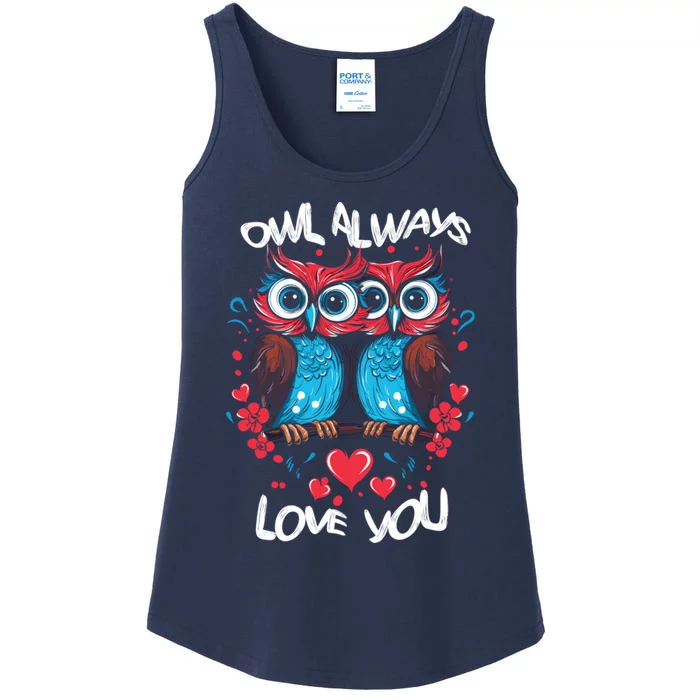 Owl Always Love You Cute Whales Valentines Day Ladies Essential Tank