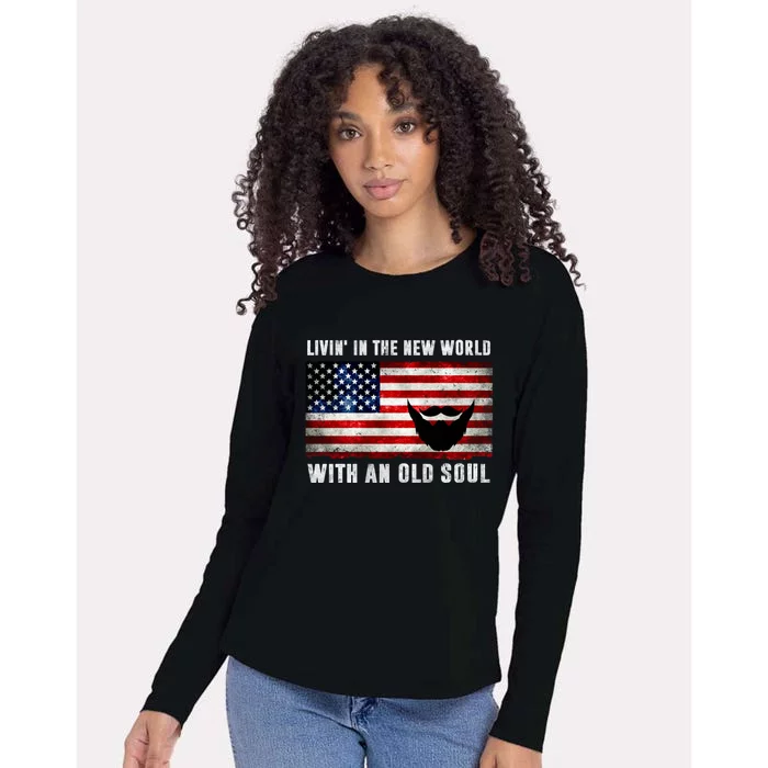 Oliver Anthony Livin In The New World With An Old Soul Womens Cotton Relaxed Long Sleeve T-Shirt