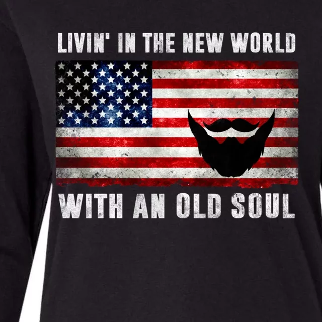 Oliver Anthony Livin In The New World With An Old Soul Womens Cotton Relaxed Long Sleeve T-Shirt