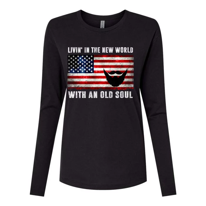 Oliver Anthony Livin In The New World With An Old Soul Womens Cotton Relaxed Long Sleeve T-Shirt