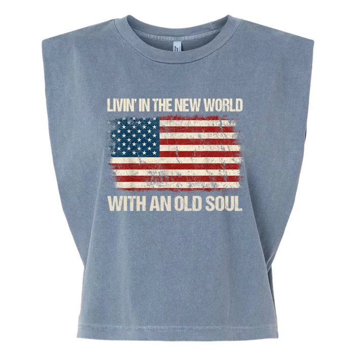 Oliver Anthony Livin In The New World With An Old Soul Garment-Dyed Women's Muscle Tee