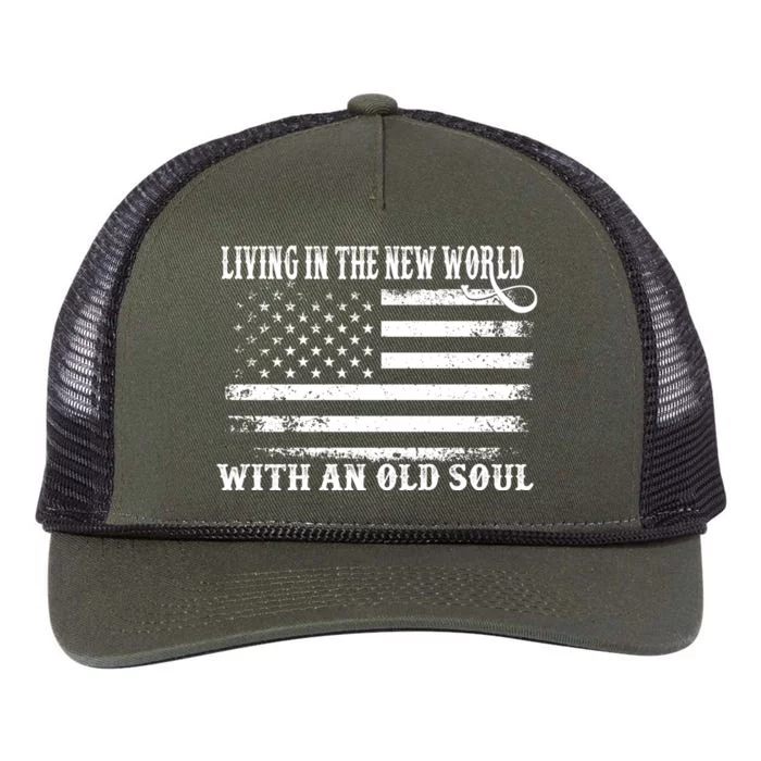 Oliver Anthony Livin In The New World With An Old Soul Retro Rope Trucker Hat Cap