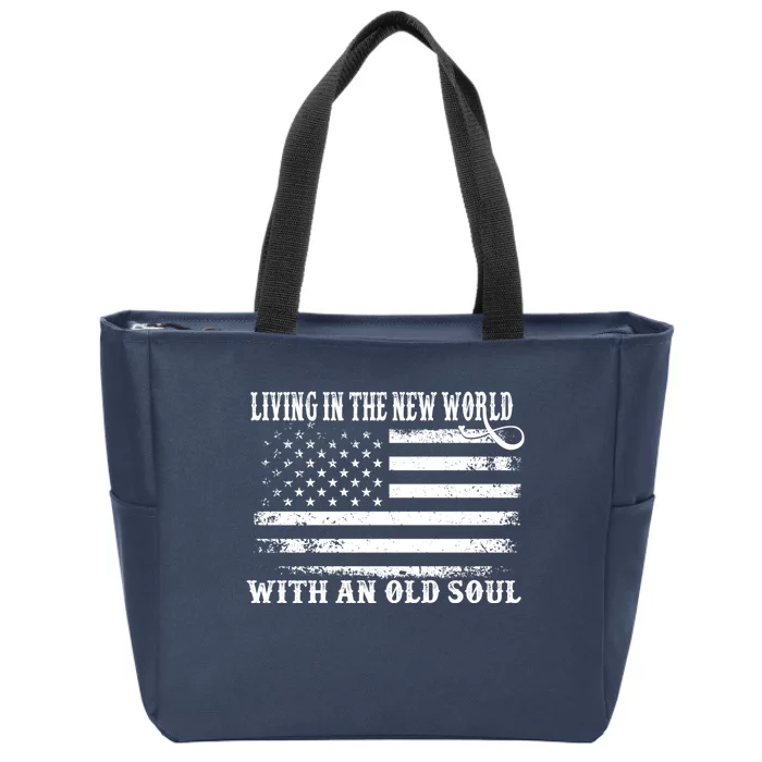 Oliver Anthony Livin In The New World With An Old Soul Zip Tote Bag