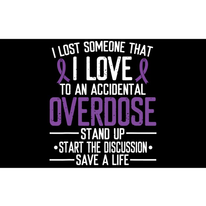 Overdose Awareness Lost Someone I Love Purple Ribbon Bumper Sticker