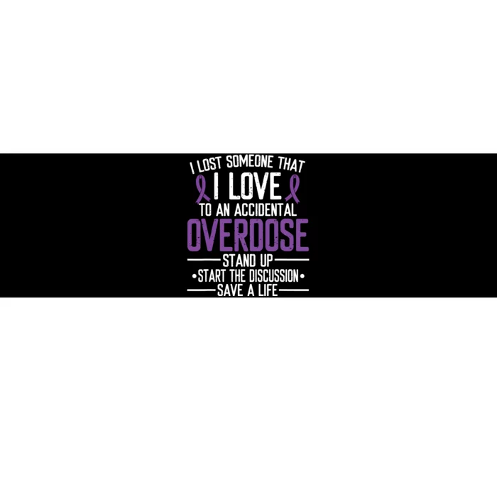 Overdose Awareness Lost Someone I Love Purple Ribbon Bumper Sticker