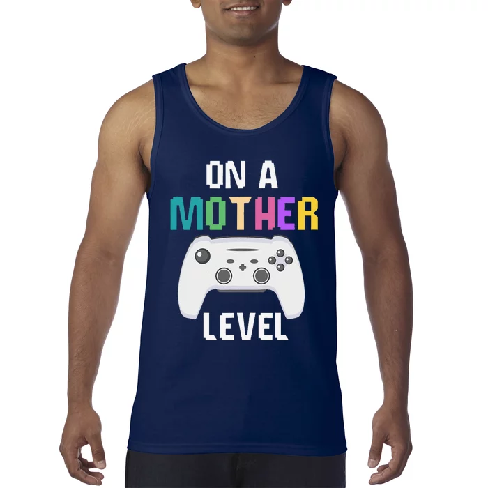 On A Mother Level Up Mothers Day Gamer Mom Retro Controller Tank Top