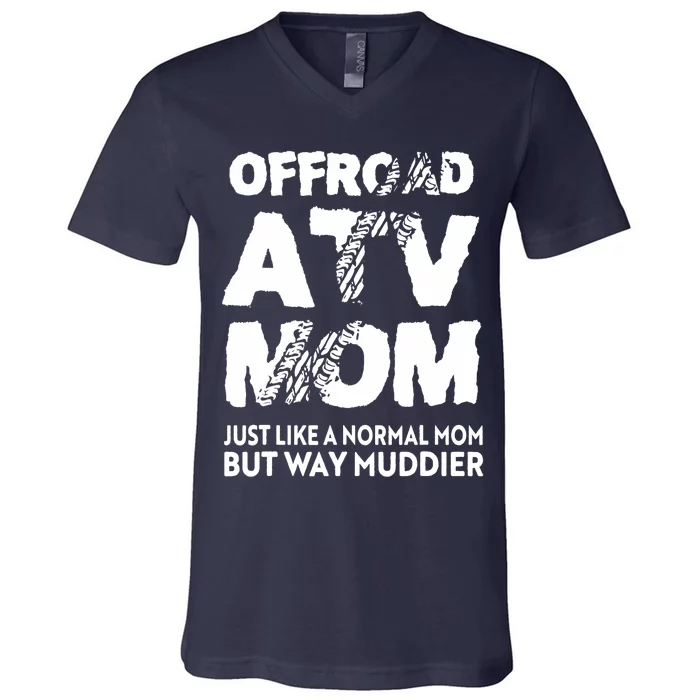 OffRoad ATV Mom Funny Quad 4Wheeling Mother V-Neck T-Shirt