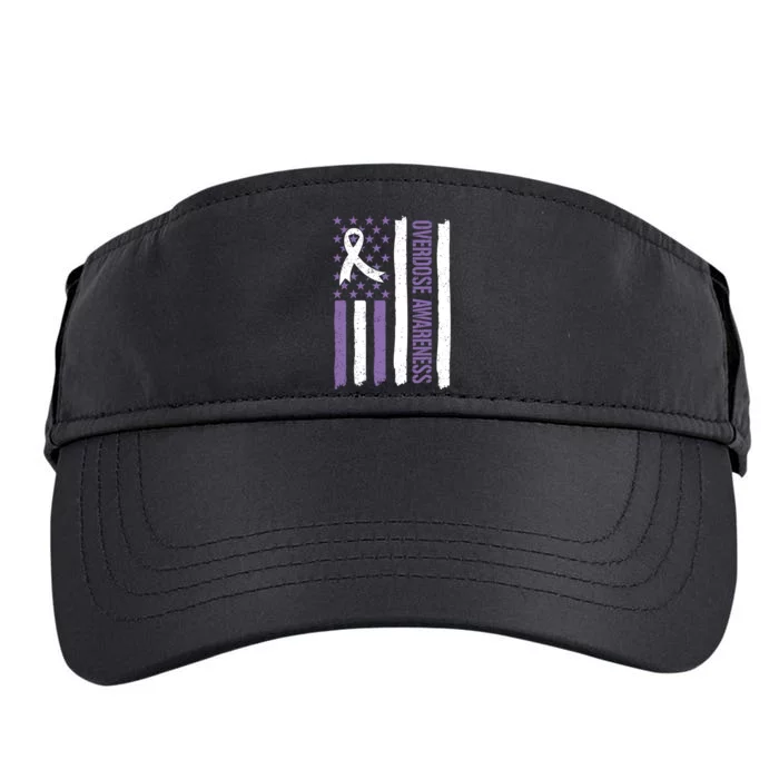 Overdose Awareness Month Flag Purple For Men And Women Adult Drive Performance Visor