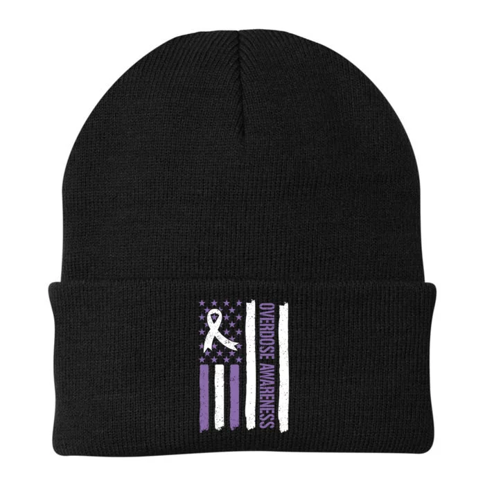 Overdose Awareness Month Flag Purple For Men And Women Knit Cap Winter Beanie