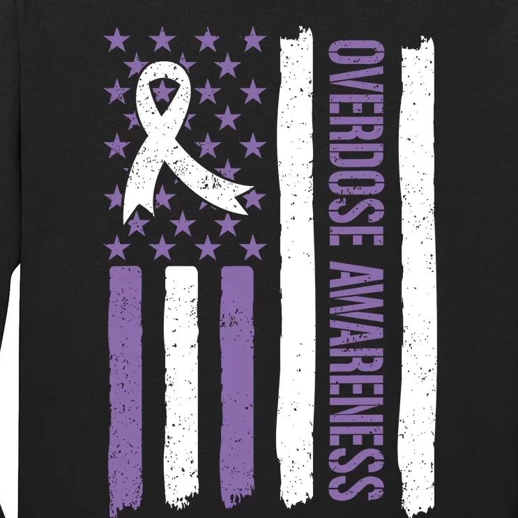 Overdose Awareness Month Flag Purple For Men And Women Tall Long Sleeve T-Shirt