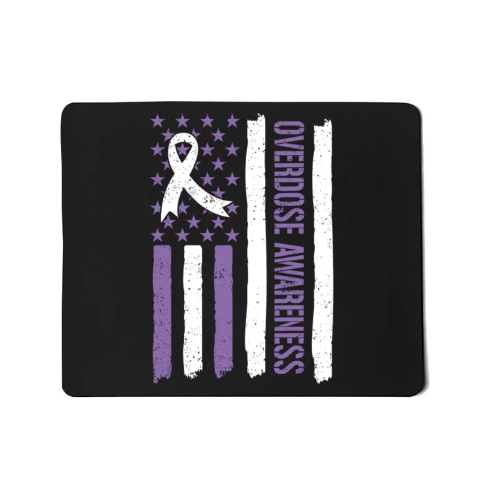 Overdose Awareness Month Flag Purple For Men And Women Mousepad