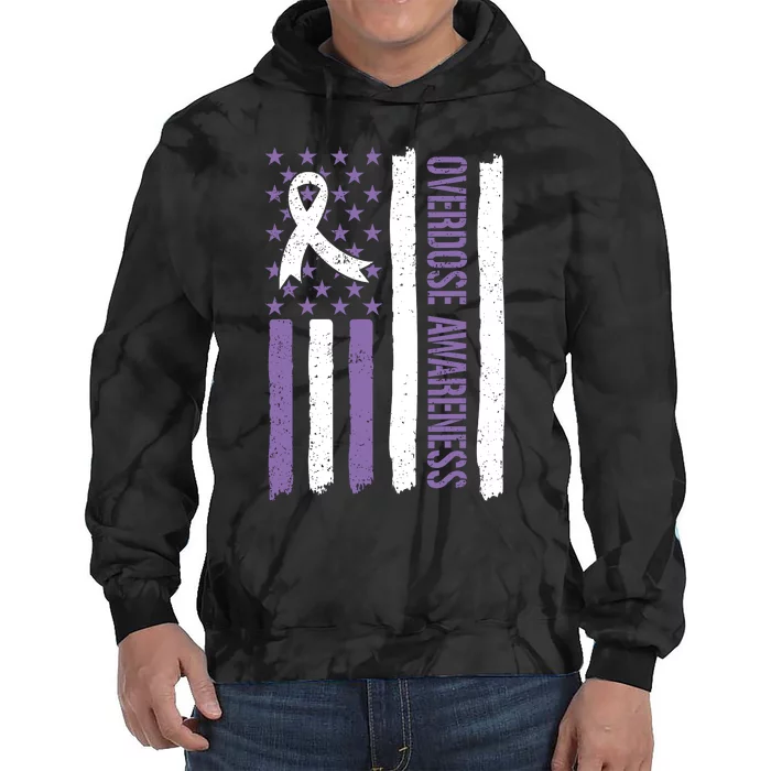 Overdose Awareness Month Flag Purple For Men And Women Tie Dye Hoodie