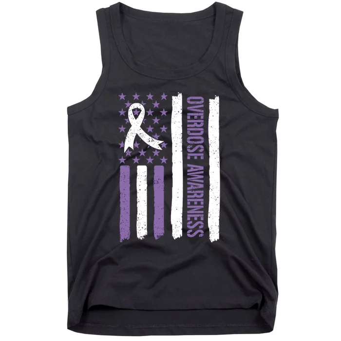 Overdose Awareness Month Flag Purple For Men And Women Tank Top