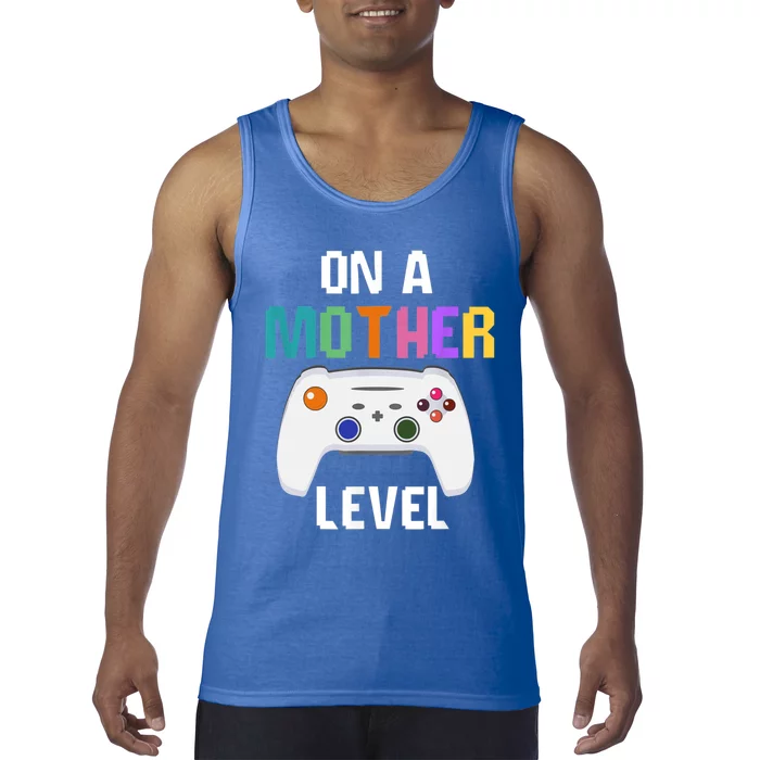 On A Mother Level Up Mothers Day Gamer Mom Retro Controller Gift Tank Top