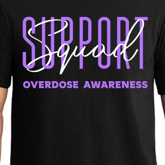 Overdose Awareness Month Support Squad Purple Ribbon Gift Pajama Set