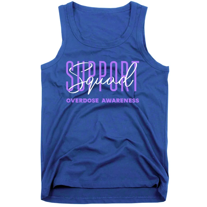 Overdose Awareness Month Support Squad Purple Ribbon Gift Tank Top