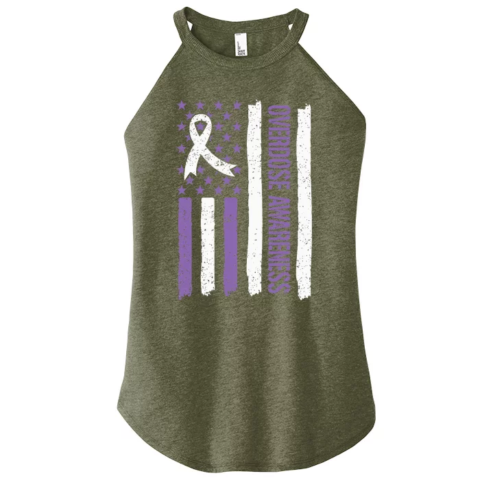 Overdose Awareness Month Flag Purple Women’s Perfect Tri Rocker Tank