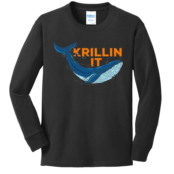 Ocean Animal Marine Biology Humpback Whale Squad Graphics Kids Long Sleeve Shirt