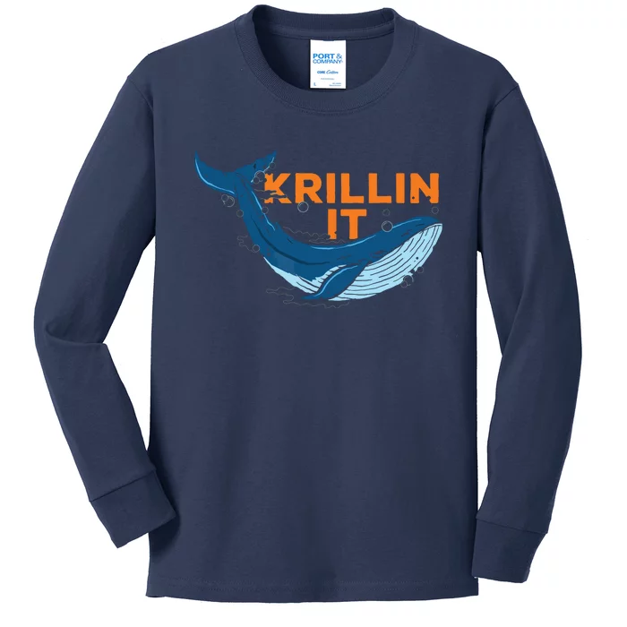 Ocean Animal Marine Biology Humpback Whale Squad Graphics Kids Long Sleeve Shirt