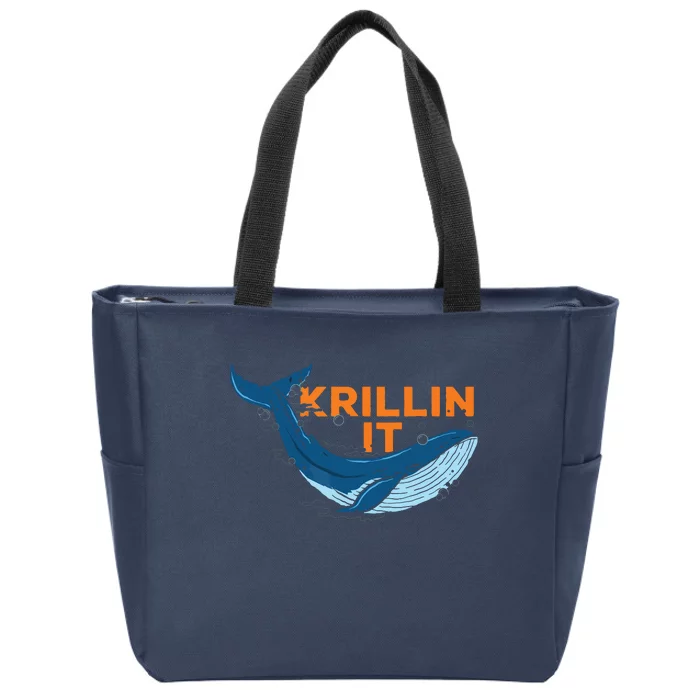 Ocean Animal Marine Biology Humpback Whale Squad Graphics Zip Tote Bag