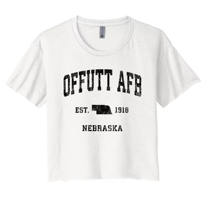 Offutt Afb Nebraska Ne Vintage Established Athletic Sports Design Women's Crop Top Tee